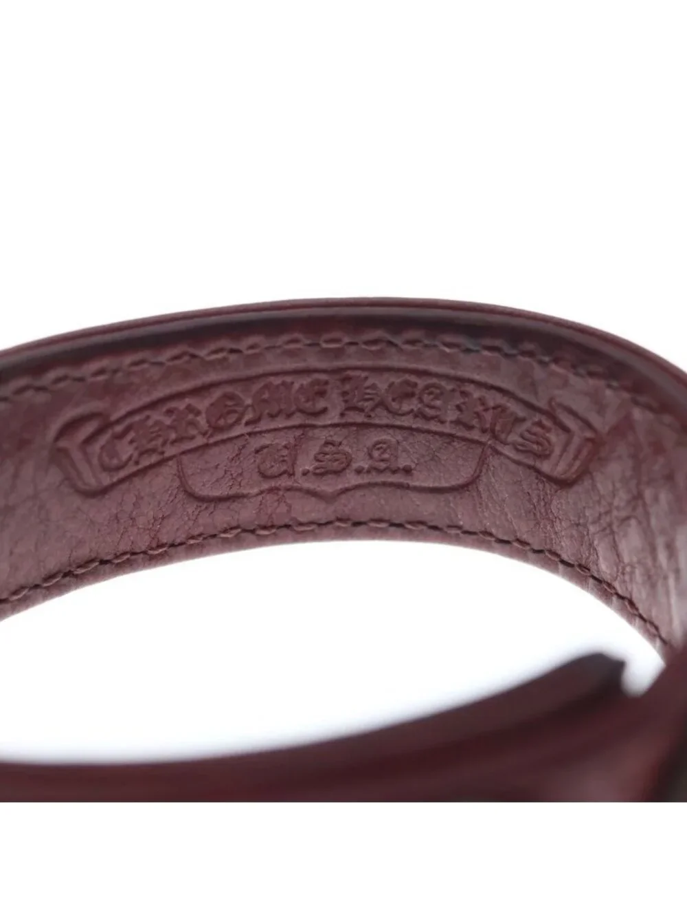 Chrome Hearts L&t Lip and Tan 3 Buttons 2 Snaps Leather Bracelet